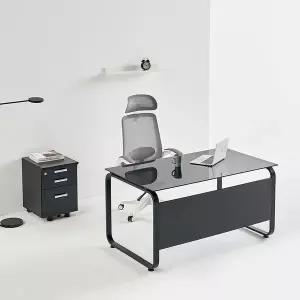 [티에스퍼니처]데임 A형 강화유리 사무용책상 1600x800