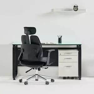 [티에스퍼니처]데임 A형 강화유리 사무용책상 1800x800