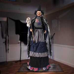 음성 센서 인형 1.8m 대형 마녀 모형 할로윈 포토존 소품