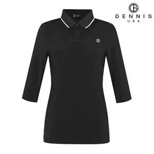 [데니스골프]데니스골프 여성 메쉬배색 7부 소매 카라티_NAOMLTS065