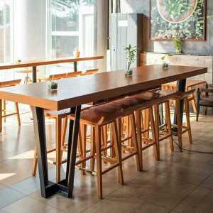 업소용 바 테이블 원목 긴 아일랜드 식탁 다이닝 술집 120cm