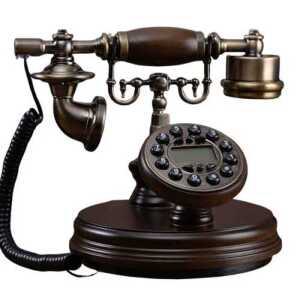 엔틱 유선 전화기 레트로 골동품 옛날 빈티지 복고풍 가죽