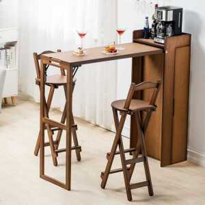 접이식 홈바 테이블 대나무 원목 미니 아일랜드 바 식탁