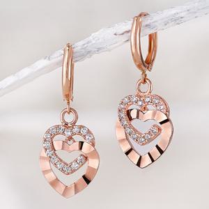 14K 18K 원터치 귀걸이 로즈골드 레이어드 심플 데일리 하트 엘라 금귀걸이