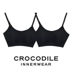 [크로커다일] 나일론골지 패드일체형 스트랩 브라 블랙 CDWBR4P07_2