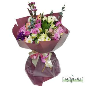 핑크혼합 꽃다발 / 생일꽃배달 프로포즈꽃 예쁜꽃바구니 백송이 선물/ 천사난플라워
