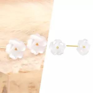 [골드피아] 14K 자개 꽃 귀걸이