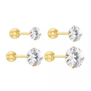 [골드피아] 14K 심플 화이트큐빅 피어싱 (1개)