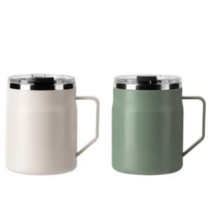 YIPINU  보온 보냉 뚜껑 손잡이 스테인레스 머그 475ml