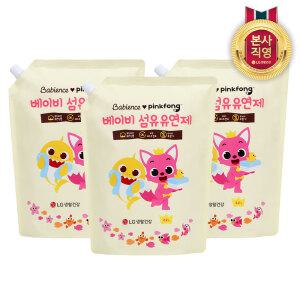 베비언스 핑크퐁 베이비 섬유유연제 2200ml 리필 3개