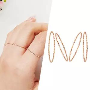 [골드피아] 14K 컷팅 레이어드 실반지