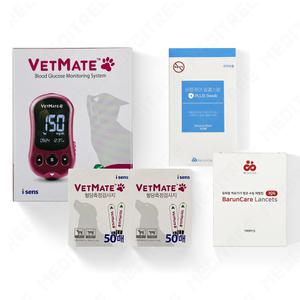 벳메이트 반려동물용 혈당측정기 혈당계+시험지100매+침100개+솜100개 세트