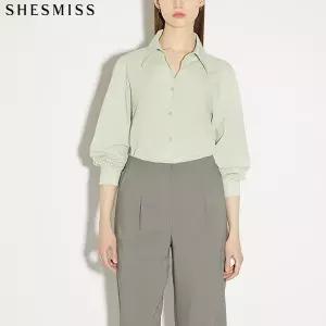 [쉬즈미스]SHESMISS)] 지적인 베이직 카라 셔츠 블라우스 (택가격: 128000원)