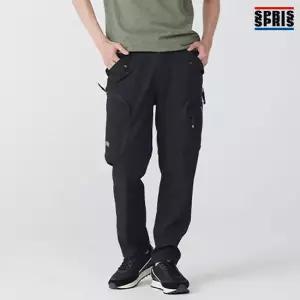 스프리스 남녀공용 지퍼돌이 카고 팬츠 블랙