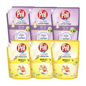 프릴 베이킹소다 레몬, 3개 + 리치 리필, 1L, 3개