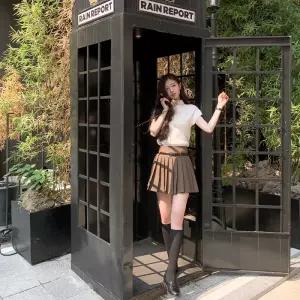 (바지안감/벨트세트) 메이니 바지안감 플리츠 벨트 미니 스커트 sk7037