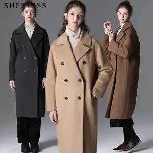 [쉬즈미스][쉬즈미스(SHESMISS)] 루즈핏 더블 울 핸드메이드 코트 (택가격:538000원)