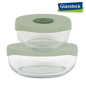 글라스락 스팀 밥보관(300ml)+국보관(500ml) 햇밥용기세트 쿠킹볼 전자렌지그릇 내열유리볼 밥용기 국용기