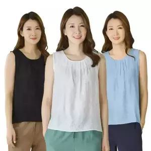 이브바바 여름 쿨 인견 링클 민소매 나시 블라우스 중년여성 엄마 옷