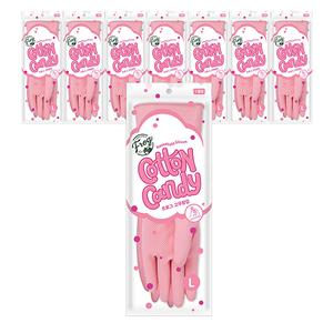 프로그 고무장갑 코튼캔디, 대형, 8개