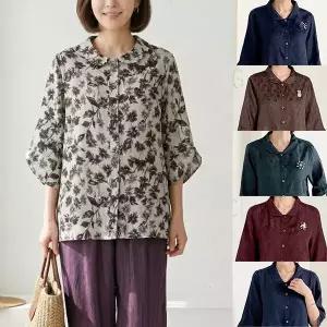 [엄마옷 로즈맘] 바란카라풍기포인견블라우스