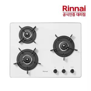 [전국설치] 린나이 3구빌트인 가스레인지 RBR-P3511WD 화이트 자동불꽃조절센서 펄크리스탈