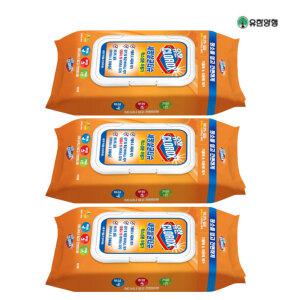 유한크로락스 세정살균티슈 오렌지퓨전 캡형60매 x3개