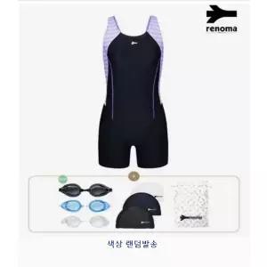 [레노마수영복](하남점)*끈주머니증정*여아 골지 X백 3부 반신수영복 블랙 RN-GS2F864-BK