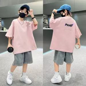 [삐삐네옷가게]남아 주니어 파스텔 핑크 반바지 세트