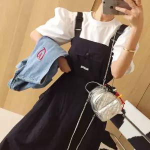 빌리 미니패치 허리스트링 카고포켓 바스락 A라인 멜빵 여름 롱원피스 (2color)