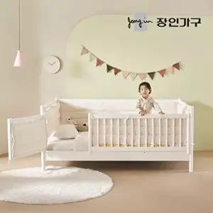 [장인가구]뉴피터 SE0 어린이 원목 저상형 데이베드 올가드형 침대 SS+리오셀미니포켓+범퍼