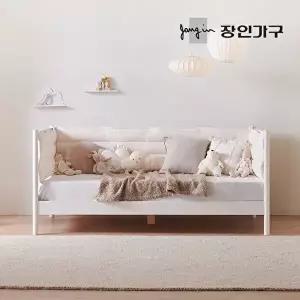 [장인가구]뉴피터 SE0 어린이 원목 저상형 데이베드 오픈형 침대 SS +본넬유로탑 범퍼포함