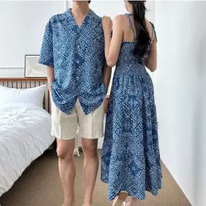 고품질 플라워 신혼여행 커플룩 세트 1P 셀프웨딩 바캉스룩 (WFHH5Z5)