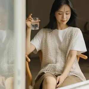 아몬드 포켓 펀칭조끼