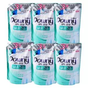 [다우니] 세탁세제(드럼/일반겸용) 실내건조 1.4L 리필X6개