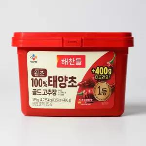 해찬들 원조 태양초 골드 고추장 깔끔한 매운맛 1.9kg 1개