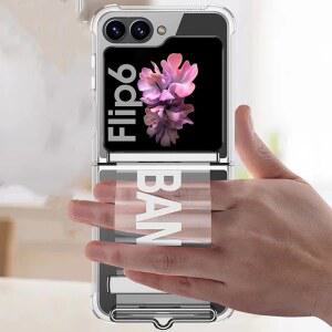 핸드폰케이스 갤럭시 Z 플립 6 케이스 럭셔리 Z플립 5 휴대폰 6 에어백 스트랩 케이스 노크 3 커버 손목 방지 4 투명