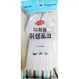 포크(롯데 10입)X10개/플라스틱/포크/일회용/휴대용/1회용/고급/배달/포장/업소용/행사/다회용/위생/소풍