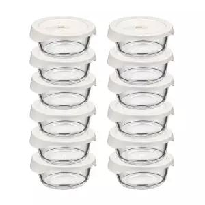 내열오븐유리 촉촉한 즉석한끼용기(원형 400mlx6p)-2개 밥용기 유리용기 냉동밥보관 찜기 반찬통