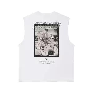 (국내매장정품) 와키윌리 WACKY WILLY 썸머 프린트 슬리브리스 티셔츠 화이트 WA2502ST36WH 132717