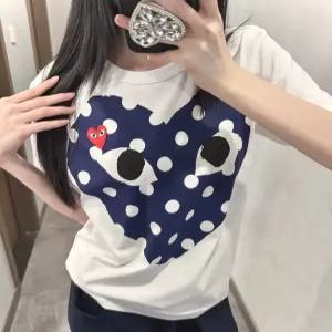 [국내발송] 꼼데가르송 티셔츠 반팔 레드 하트 프린트 블루 하트 꼼데반팔