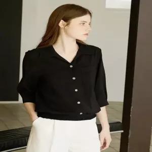 [마르조][마르조][1종]밑단 시보리 블라우스_MCMFB926