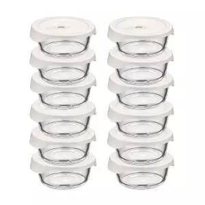 내열오븐유리 촉촉한 즉석한끼용기(원형 400mlx6p)-2개 밥용기 유리용기 냉동밥보관 찜기 반찬통