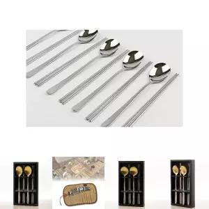 (민자 유광 10인용) 스텐레스 수저 세트/숟가락/스텐/젓가락/국산/업소용/셋트/도시락/티타늄/캠핑/부부