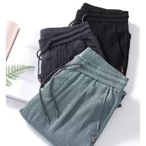 남성 여름 주름 바지 XL~5XL 밴딩팬츠 냉감 쿨 고무줄 바지 작업복 바지 3color