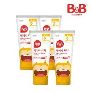 [4개세트] 비앤비 유아 베이비 치약 2단계 딸기향 40g