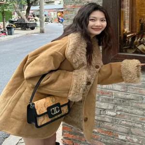 겨울코트 양털 양면코드 여성 중장기장 보온 두꺼운 기모