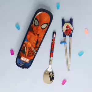 마블 스파이더맨 스텐젓가락스푼 글라이더케이스 2단계 어린이 유치원 초등학생 아동 수저세트 교정젓가락 왼손잡이 단체선물