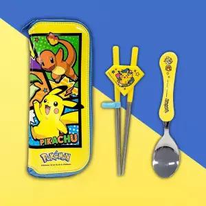 포켓몬스터 웨이브 스푼스텐젓가락케이스세트 코믹아트 유아 어린이 수저세트 교정젓가락 2단계 단체선물