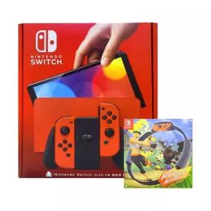 닌텐도 스위치 OLED 마리오 레드 본체 + 링 피트 어드벤처(게임칩/링콘 세트) 국내정